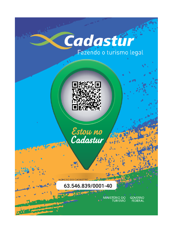 Selo Cadastur com QR code e cadastro 63.546.839/0001-40